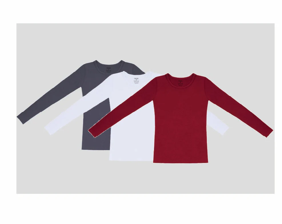 Women Long Sleeve Top-Round Neck Pack Of 3